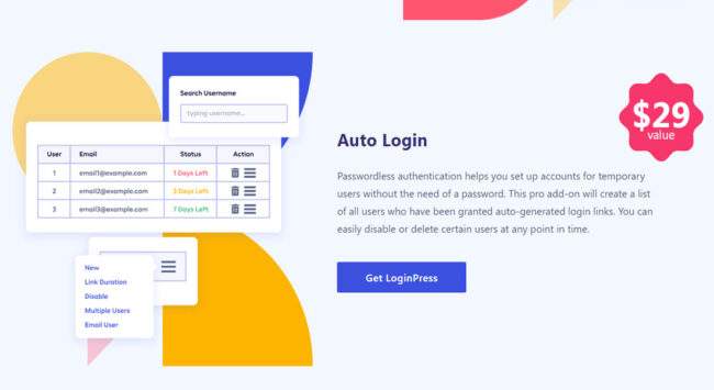 Free LoginPress – Auto Login ⭐️⭐️⭐️⭐️⭐