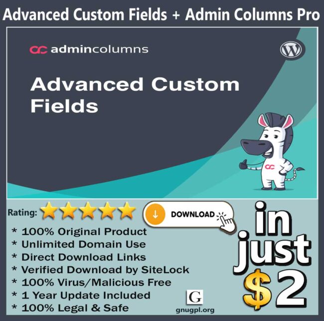 Advanced Custom Fields + Admin Columns Pro in Just $3 ⭐️⭐️⭐️⭐️⭐