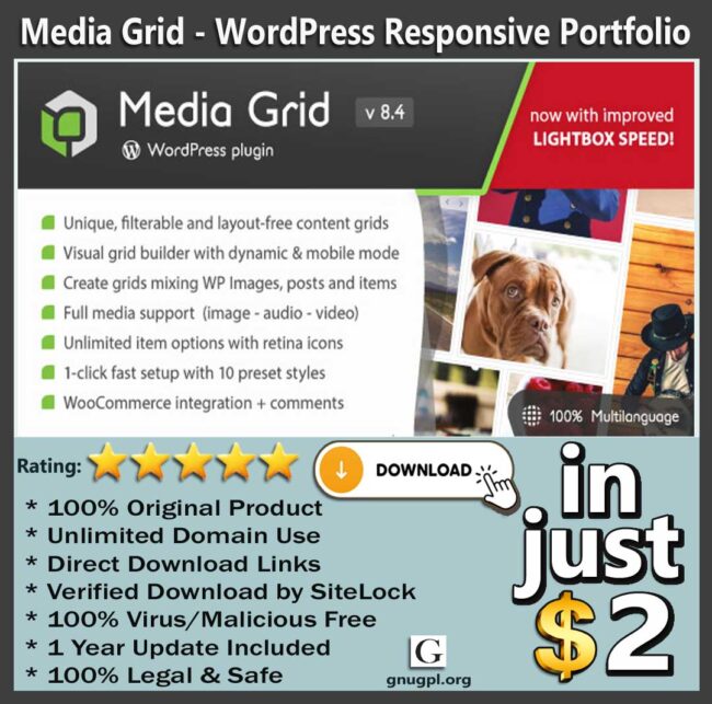 Mediagrid Example Free Media Grid - WordPress Responsive Portfolio ⭐️⭐️⭐️⭐️⭐